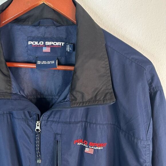 Vintage 90s Polo Ralph Lauren Spell Out Logo Windbreaker Jacket Men’s Large USA - Picture 5 of 10